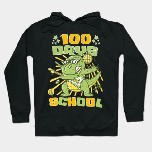 100 Days of school featuring a Rocking T-rex dino #3 Hoodie